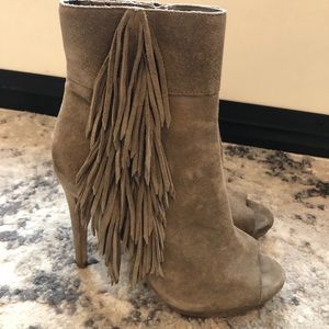 BCBG Grey Suede Booties